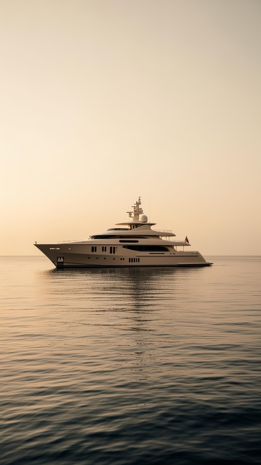 A private vessel at anchor in the Mediterranean